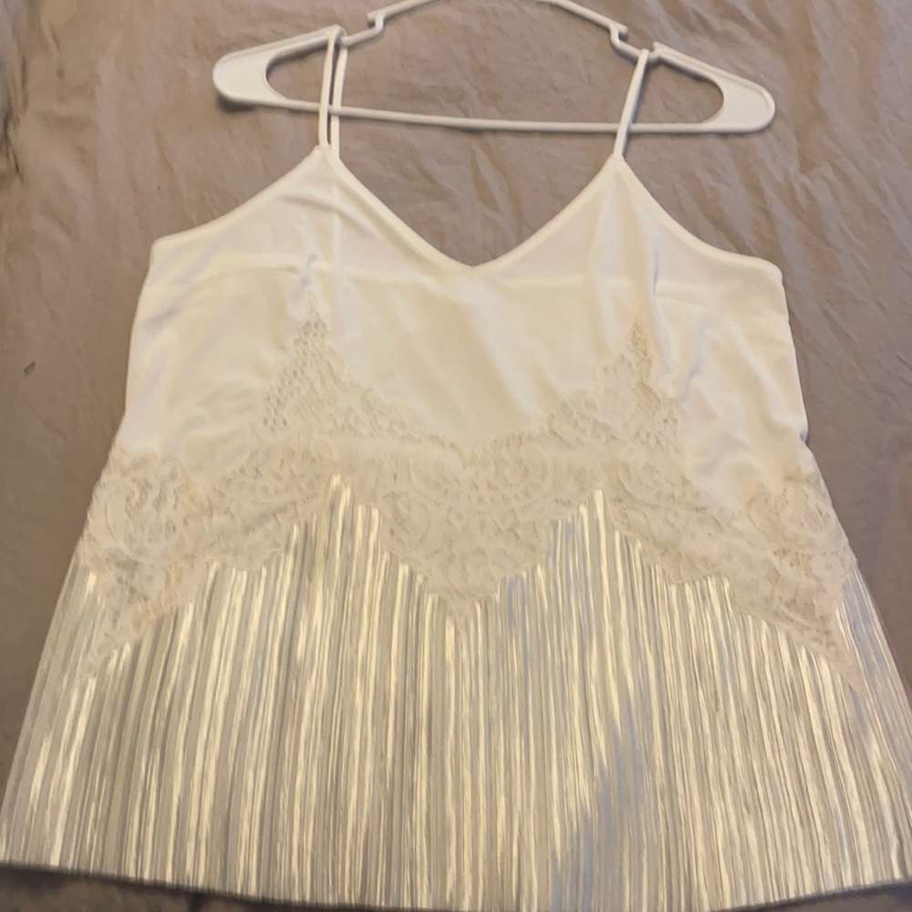 White cami with satin bottom